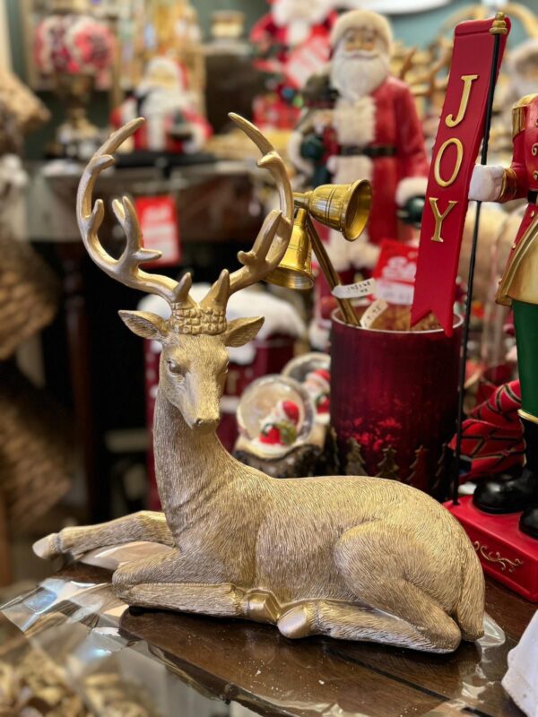 Reindeer 29cm Gold - laying down