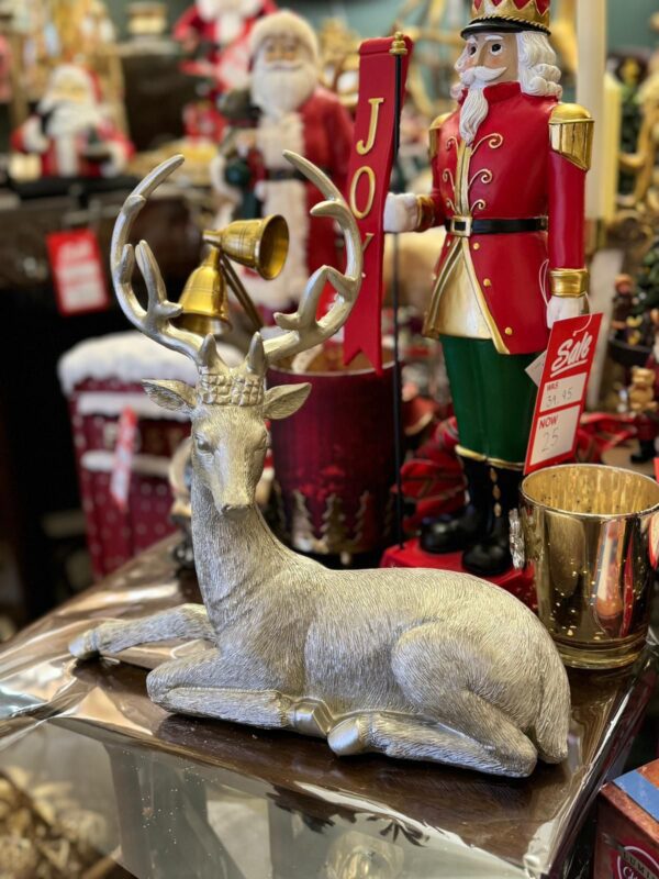 Laying Down Reindeer 29cm Champagne