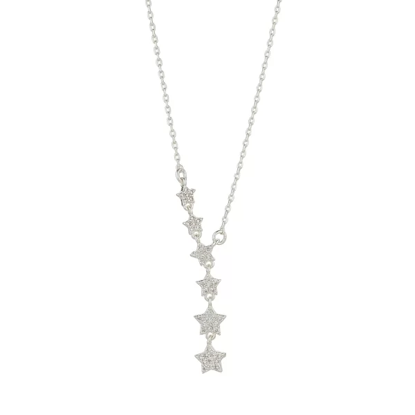 STAR DROP SILVER NECKLACE