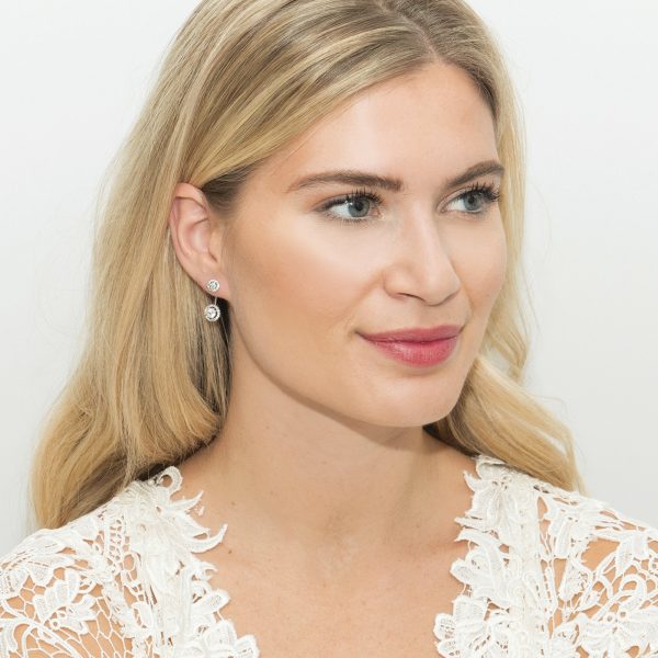Salisbury Crystal Stud With Jacket Earrings Silver - Image 4