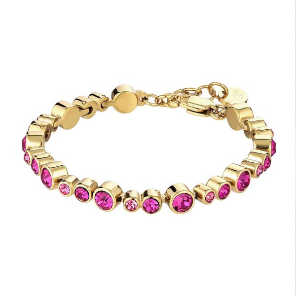 TERESIA Bracelet with Pink Crystals Gold