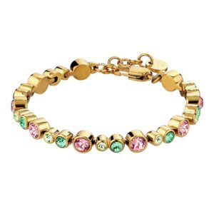 TERESIA Bracelet with Crystals Rose & Green/Gold