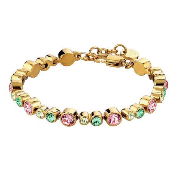 TERESIA Bracelet with Crystals Rose & Green/Gold