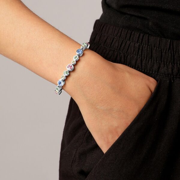 TERESIA Bracelet with Crystals Multi Coloured/Silver - Image 2