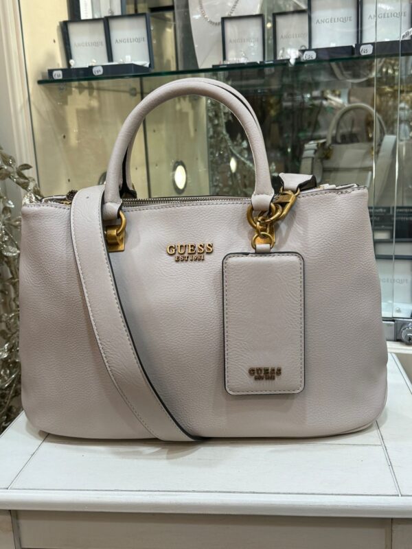 GUESS Arja Satchel Bag Light Beige