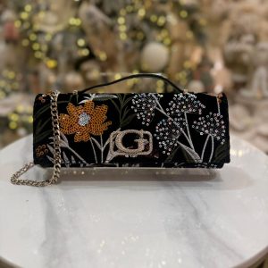 GUESS Zalina Floral-Embroidery Mini Crossbody Black Multi