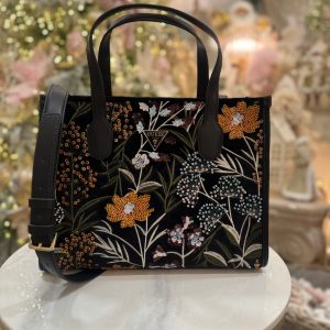 GUESS Zalina Floral-Embroidery Handbag Black Multi
