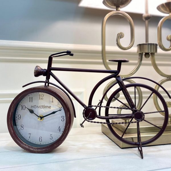 Metal Mantel Clock - Bicycle Arabic Dial 23.5 cm x 38.5 cm