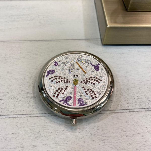 Sophia Dragonfly With Set Crystals Compact Mirror