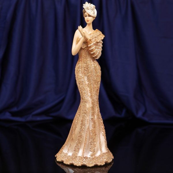 Bolero Collection Lady Figurine in Rose Gold Dress 34cm - Image 3