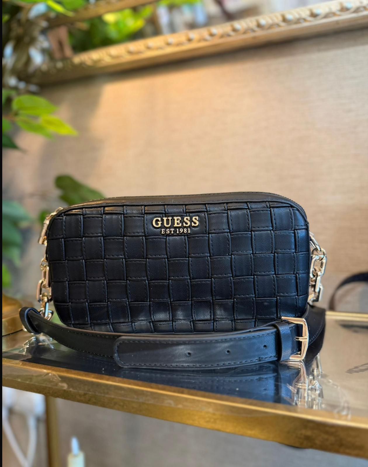 GUESS Sandy Braided Handbag Black
