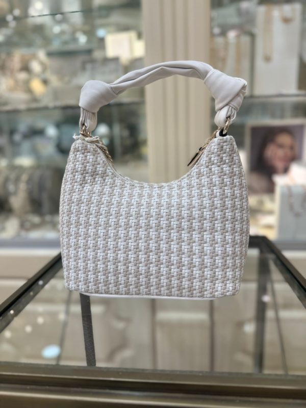 GUESS Mirema Woven Mini Hobo Off White - Image 2