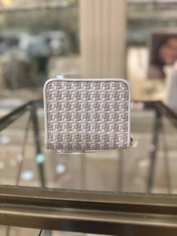 GUESS Mirema Woven Mini Wallet Off White - Image 4