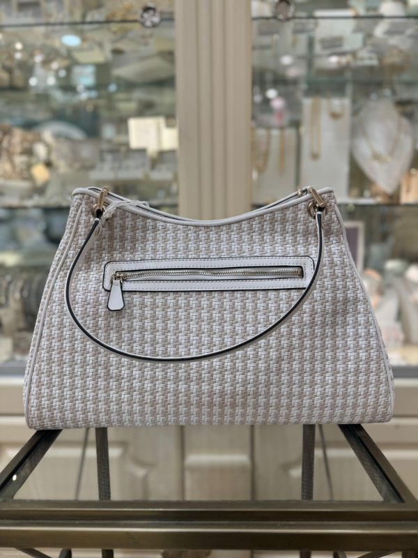 GUESS Mirema Woven Shopper Off White - Image 3
