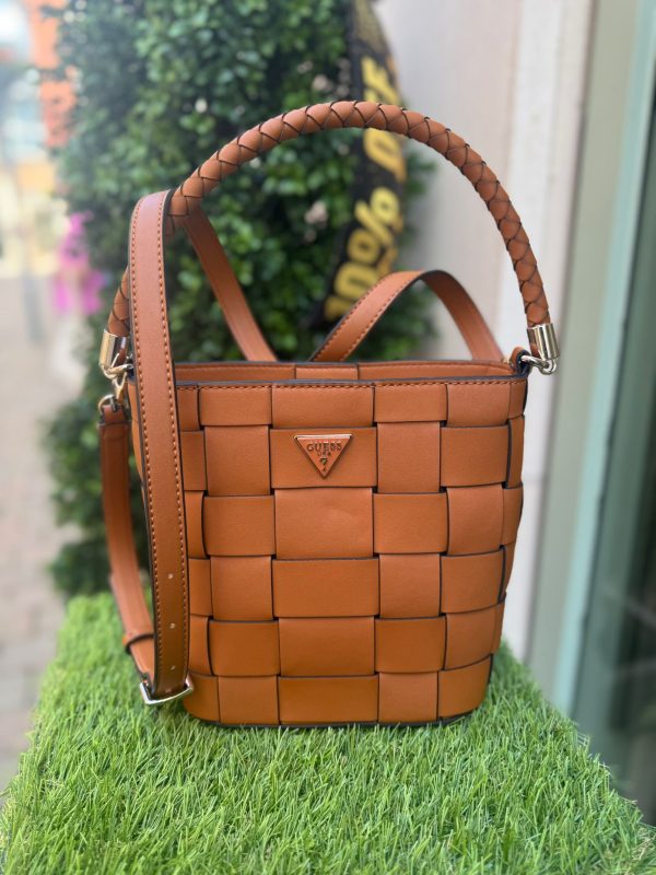 GUESS Maylee Bucket Bag Brown