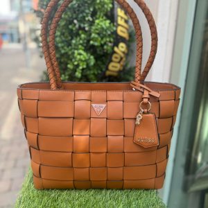 GUESS Maylee Braided Shopper Bag Brown