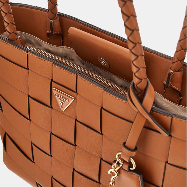 GUESS Maylee Braided Shopper Bag Brown - Image 3