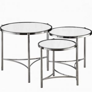 Mindy Brownes Brookville Silver Mirror Tables Set/3