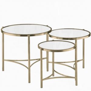 Mindy Brownes Brookville Brass Mirror Tables Set/3