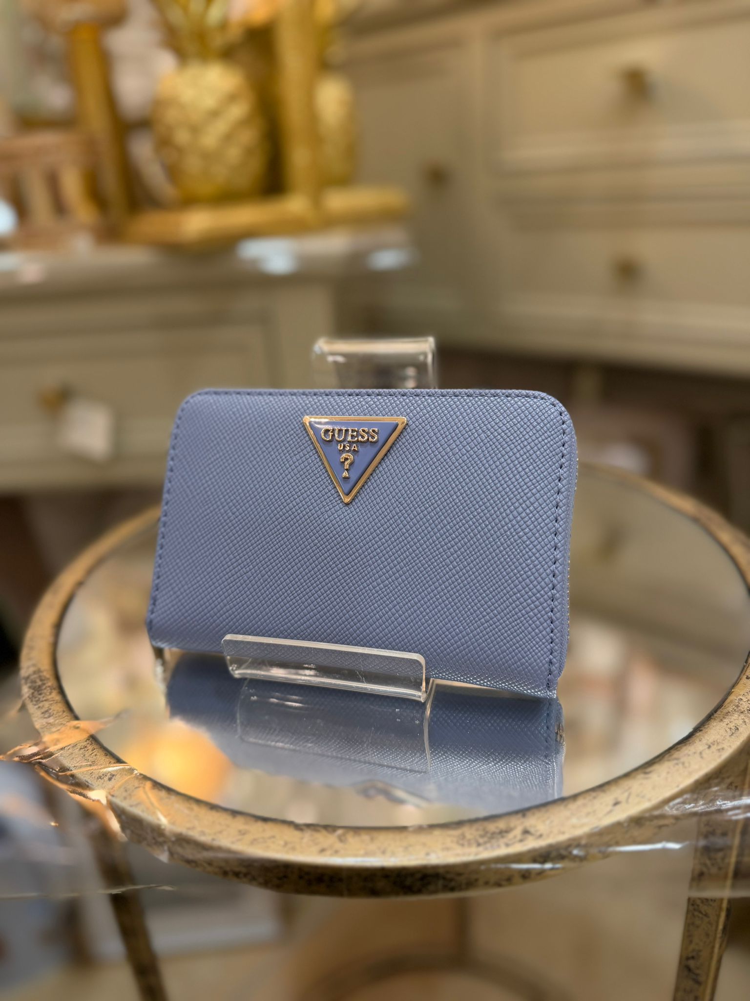 GUESS Laurel Saffiano Wallet Blue - Image 4