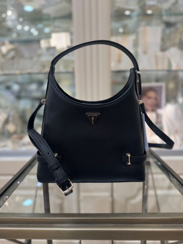 GUESS Rosalba Saffiano Mini Hobo Black - Image 2