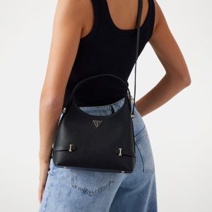 GUESS Rosalba Saffiano Mini Hobo Black