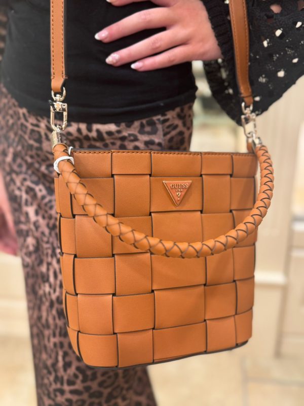 GUESS Maylee Bucket Bag Brown - Image 6