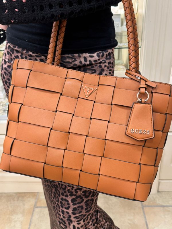 GUESS Maylee Braided Shopper Bag Brown - Image 4