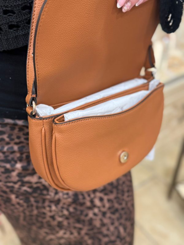 GUESS Calebra Convertible Xbody Flap Bag Cognac - Image 3