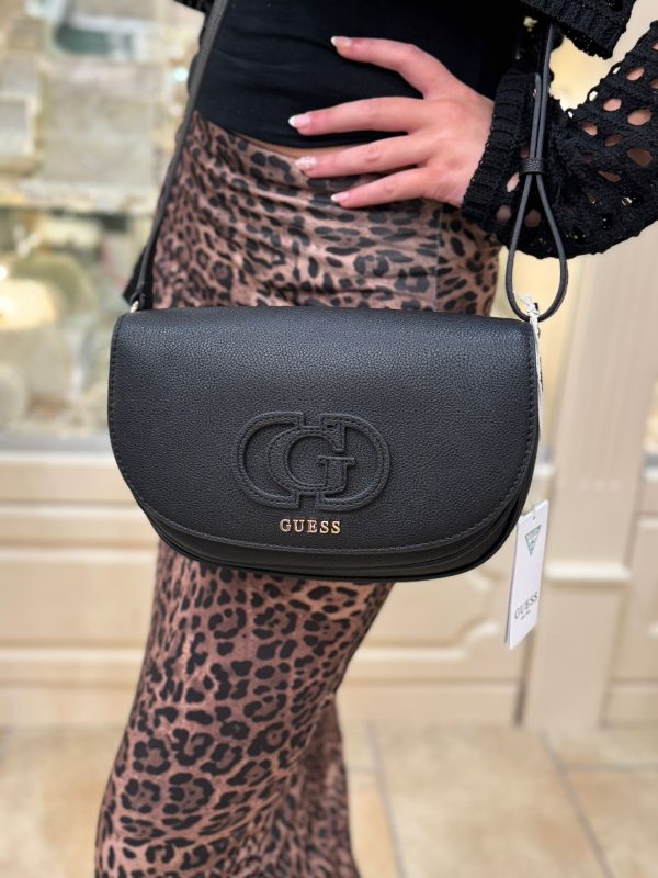 GUESS Calebra Convertible Xbody Flap Bag Black - Image 5