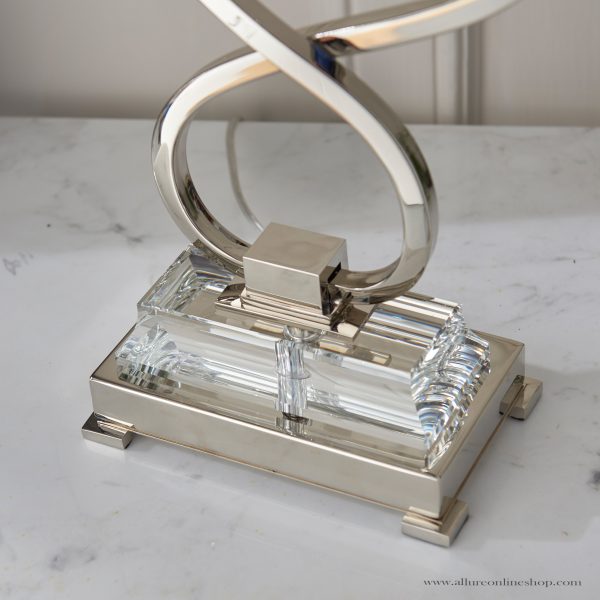 Nickel Small Table & Black Shade - Image 4