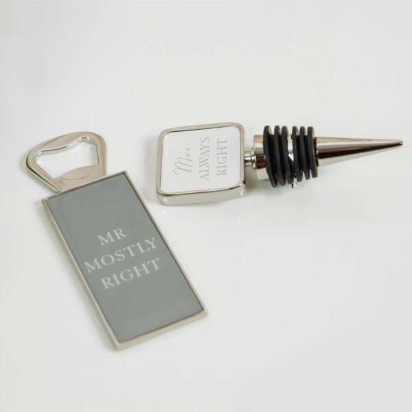AMORE MR & MRS BOTTLE STOP AND OPENER SET - Image 2