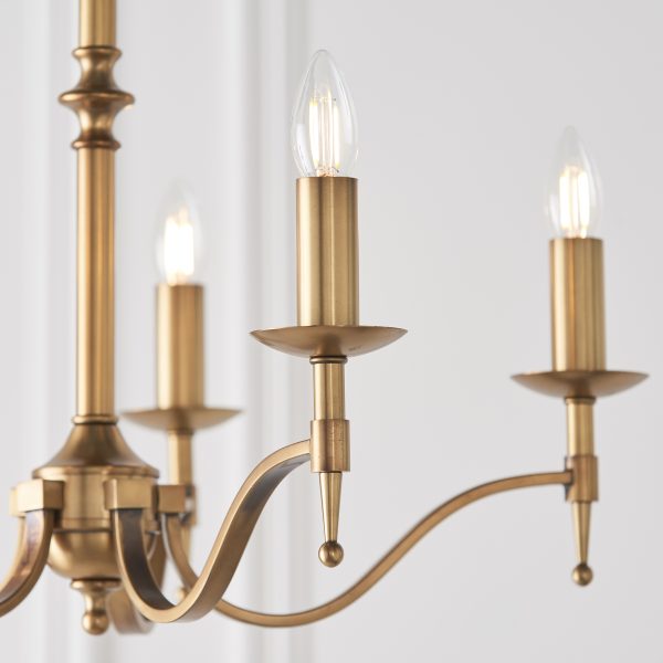Antique Brass 5lt Pendant - Image 3