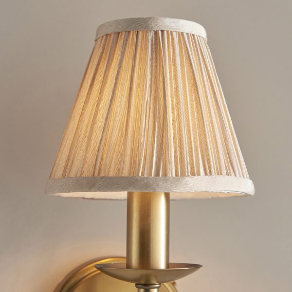 Antique Brass Single Lamp & Beige Shade - Image 4