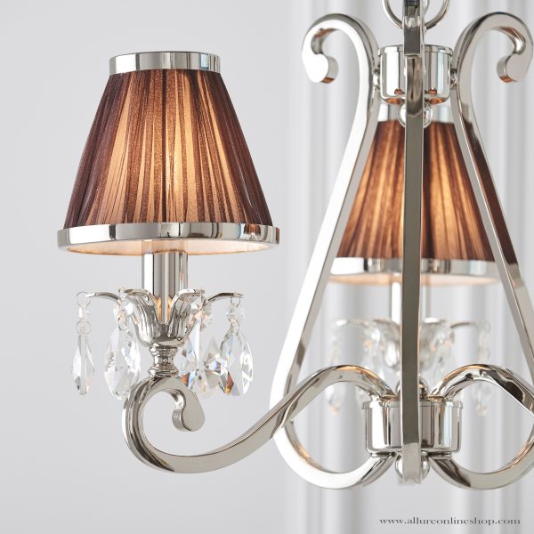 Nickel 3lt Pendant & Chocolate Shades - Image 4