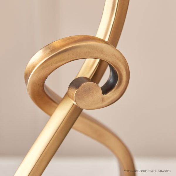 Antique Brass Medium Table & Beige Shade - Image 2