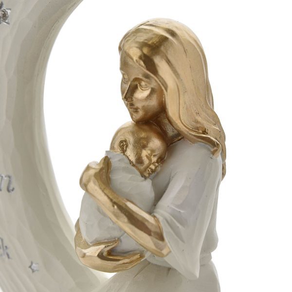 Mother & Baby Sitting On Moon Figurine "LOVE YOU" - Image 4