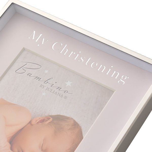 Silver Colour Photo Frame "Christening Day" Pink 10cm x 15cm (4" X 6") - Image 2