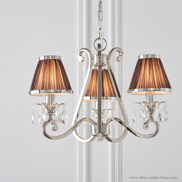 Nickel 3lt Pendant & Chocolate Shades