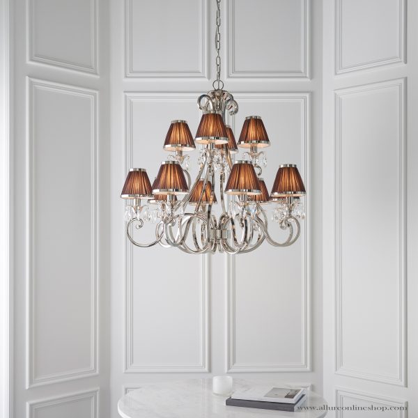 Nickel 12lt Pendant & Chocolate Shades - Image 3