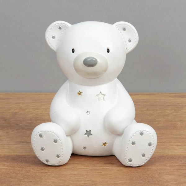 Bambino White Resin Money Box - Teddy - Image 3
