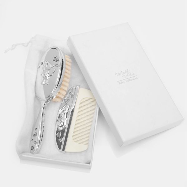 Silverplated Brush/Comb Set With Teddy - Image 2