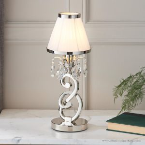 Nickel Small Table & White Shade