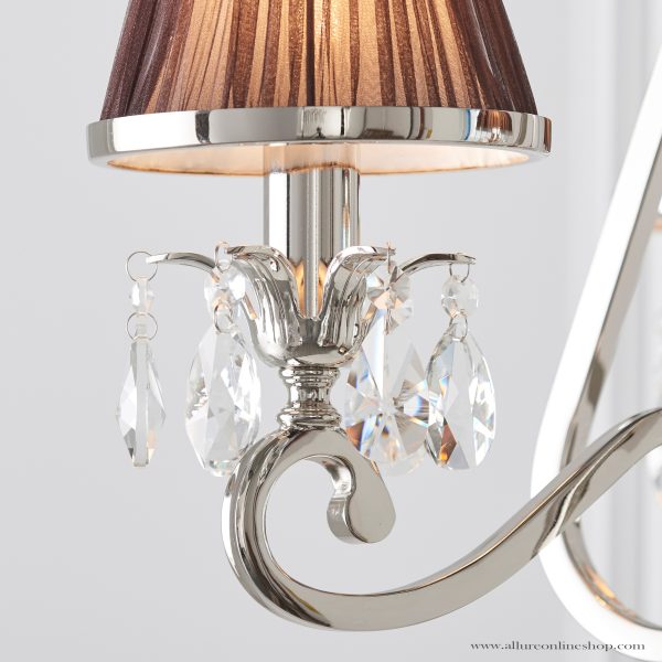 Nickel 3lt Pendant & Chocolate Shades - Image 2