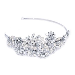 Dior Crystal & Freshwater Pearl Headpiece Silver
