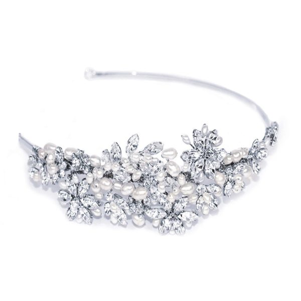 Dior Crystal & Freshwater Pearl Headpiece Silver