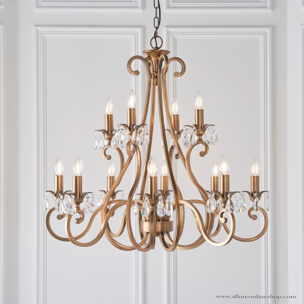 Antique Brass 12lt Pendant