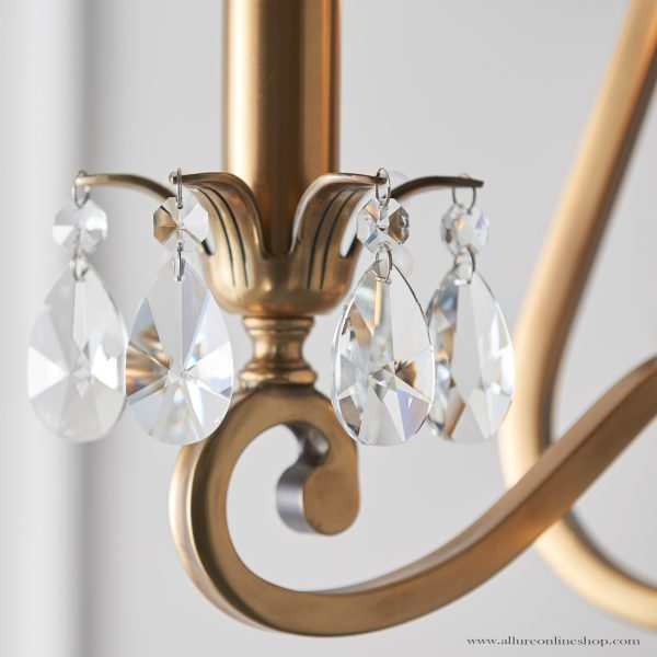 Antique Brass 12lt Pendant & Beige Shades - Image 3