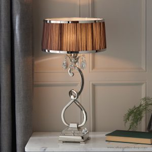 Nickel Medium Table & Chocolate Shade
