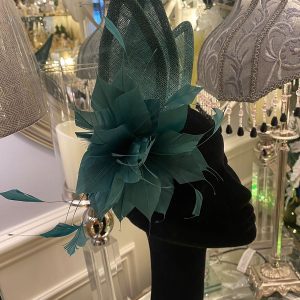 Green Fascinator With Flower Detail